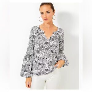Lilly Pulitzer Women’s Black and White Sullivan Top
